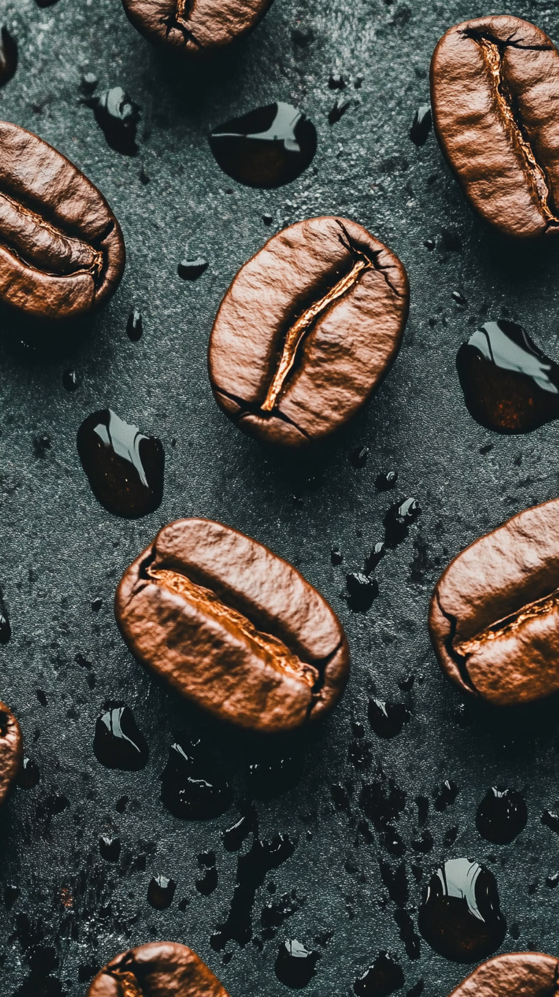 Aesthetic Coffee Bean HD Wallpaper for iPhone