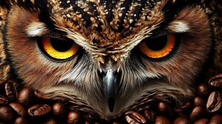 Stunning Coffee Bean Owl HD Wallpaper for PCs