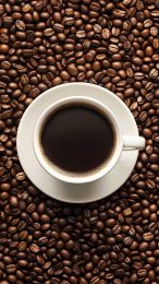 Free Download: Coffee Cup and Beans Wallpaper