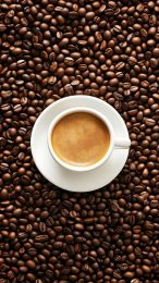 Digital Background of Coffee Cup and Beans for Android