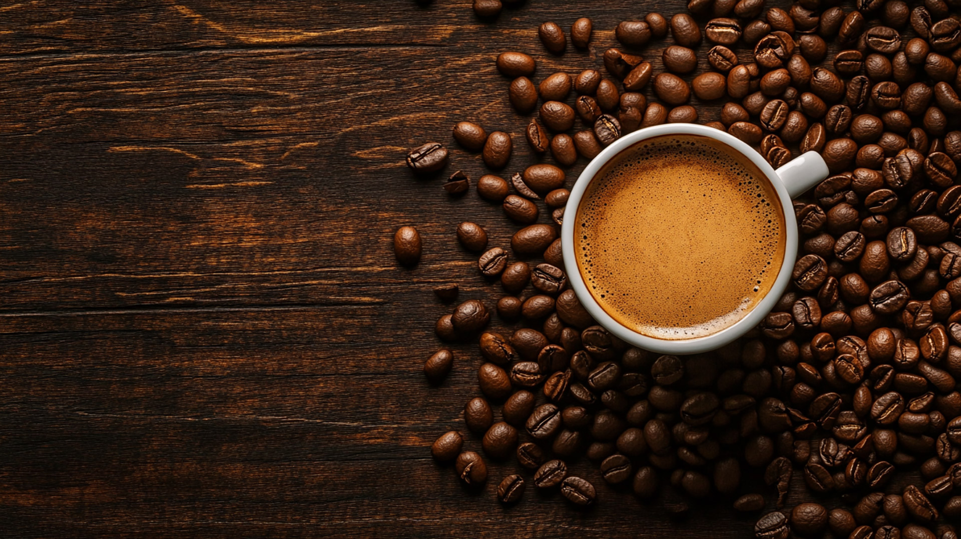 Beautiful 4K Coffee Bean and Cup Wallpaper