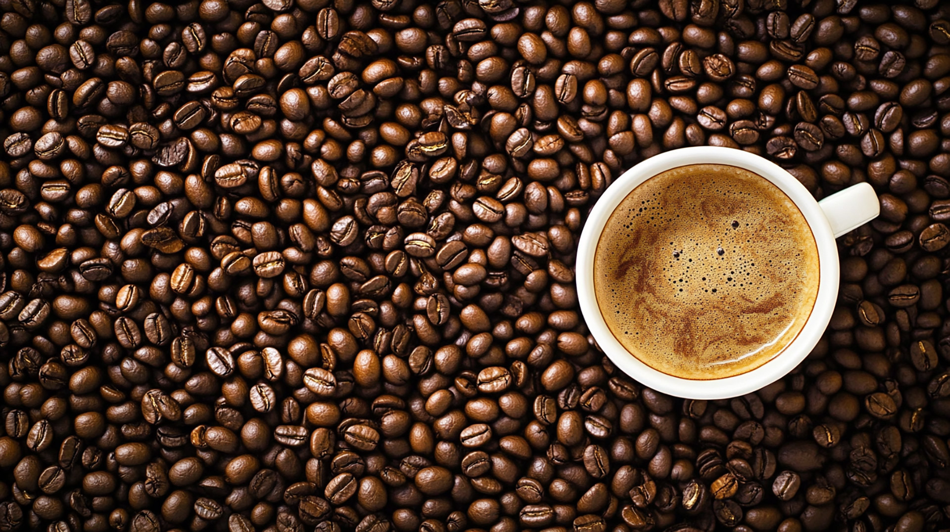 Coffee Cup and Beans 16:9 Desktop Background