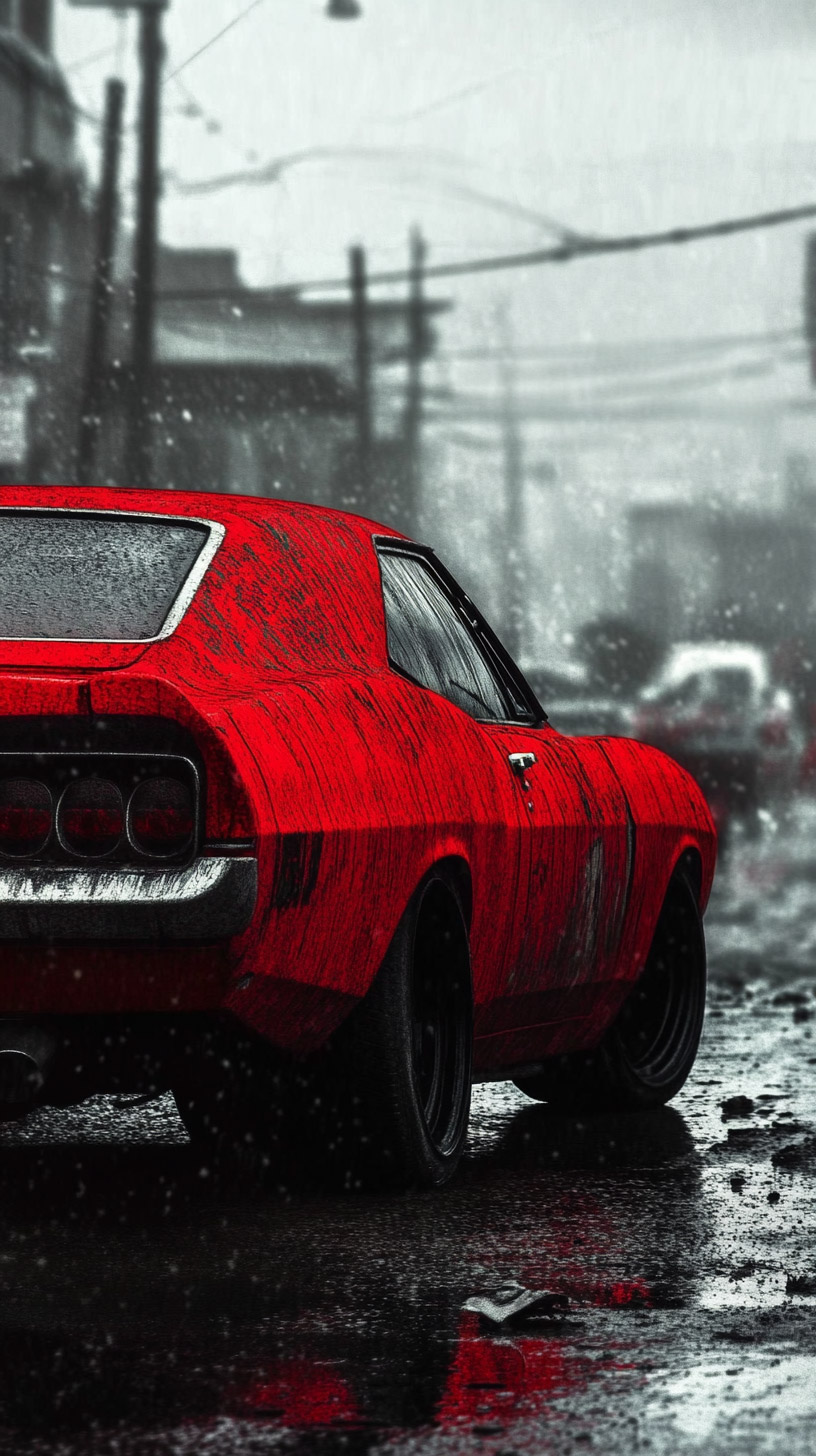 Cool AI-Generated Muscle Car Digital Backgrounds