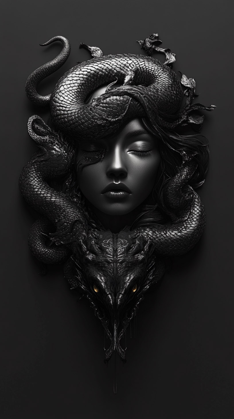 Vibrant Medusa Mobile Wallpaper for Stylish Devices