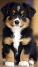 Cute Australian Shepherd Puppy HD Mobile Wallpaper Download