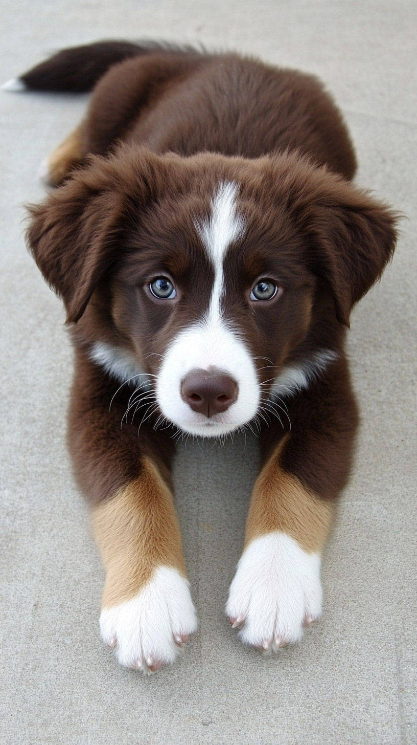 Charming Australian Shepherd Puppy Pictures for Mobile Wallpapers