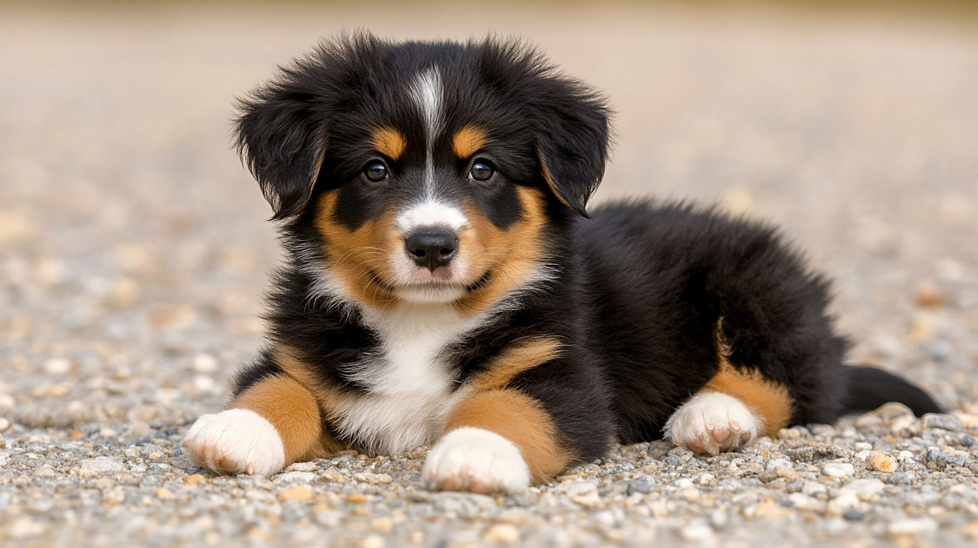 Download Free 4K Australian Shepherd Puppy AI Wallpaper