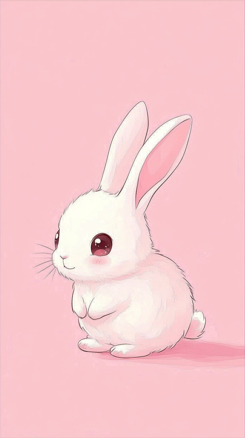 Free Download Cute Bunny Digital Background for iPhone