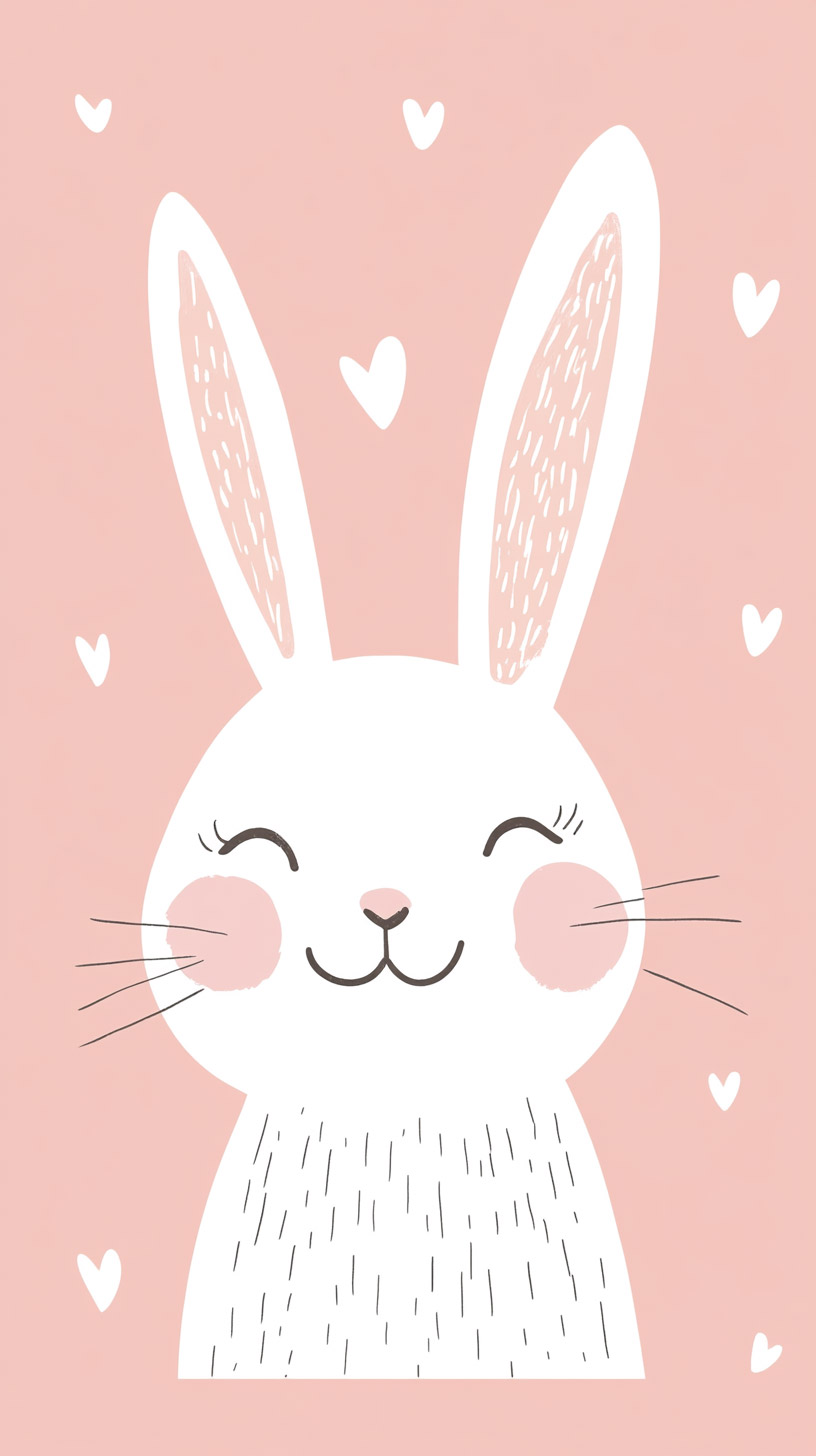 Mobile Wallpaper Featuring Cute Bunny Designs