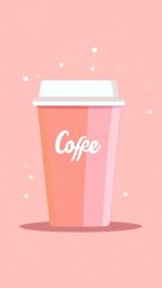 Adorable Cute Coffee Cup Mobile Wallpaper for iPhone