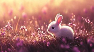 AI-Generated Cute Bunny Images for Desktop Use