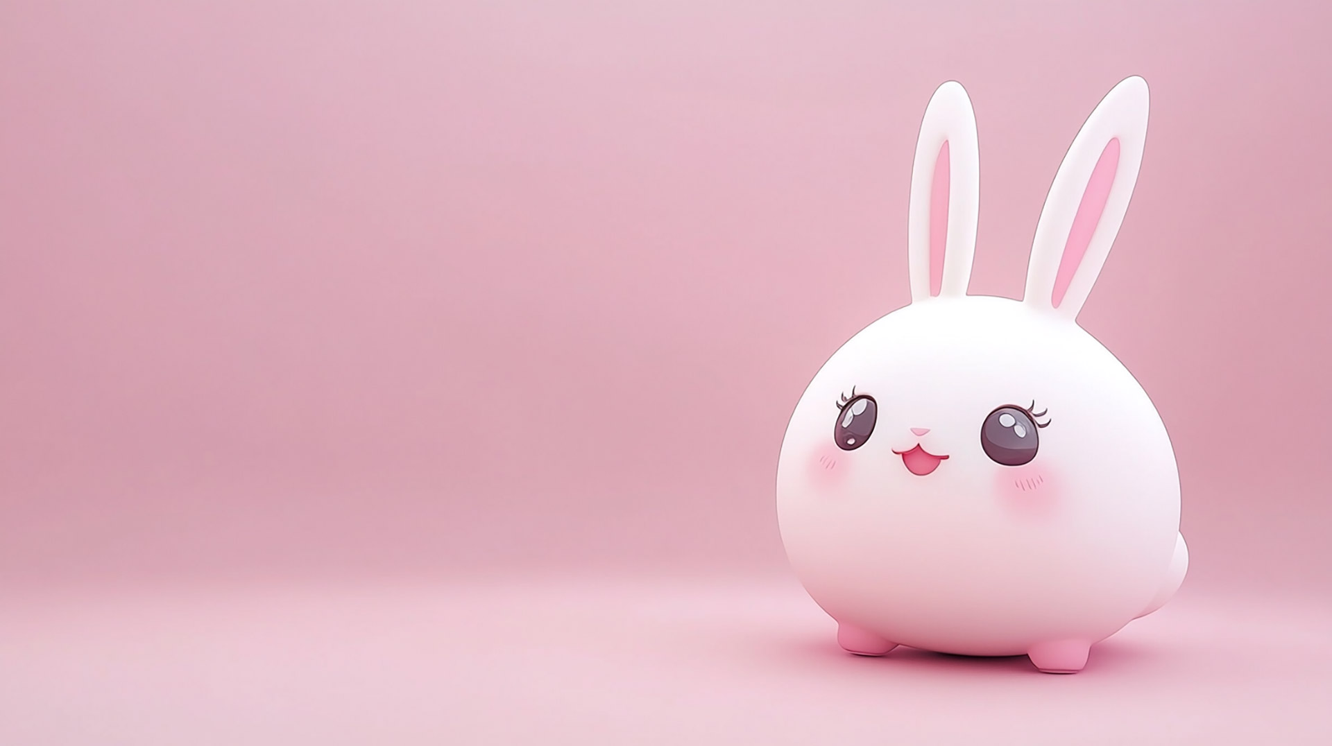 Vibrant AI Wallpaper of Kawaii Bunnies for Desktop