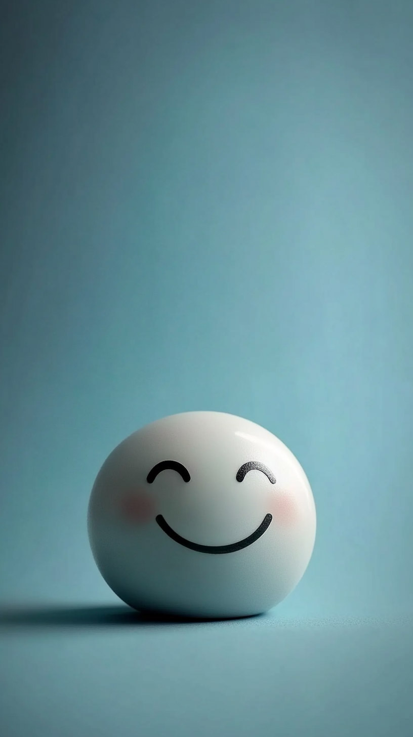 Cute AI-Generated Smile Face Mobile Wallpaper for iPhone