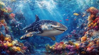 16:9 Whale Shark Backgrounds in Full HD Quality