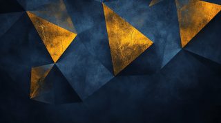 AI Wallpaper: Dark Blue and Gold Geometric Design