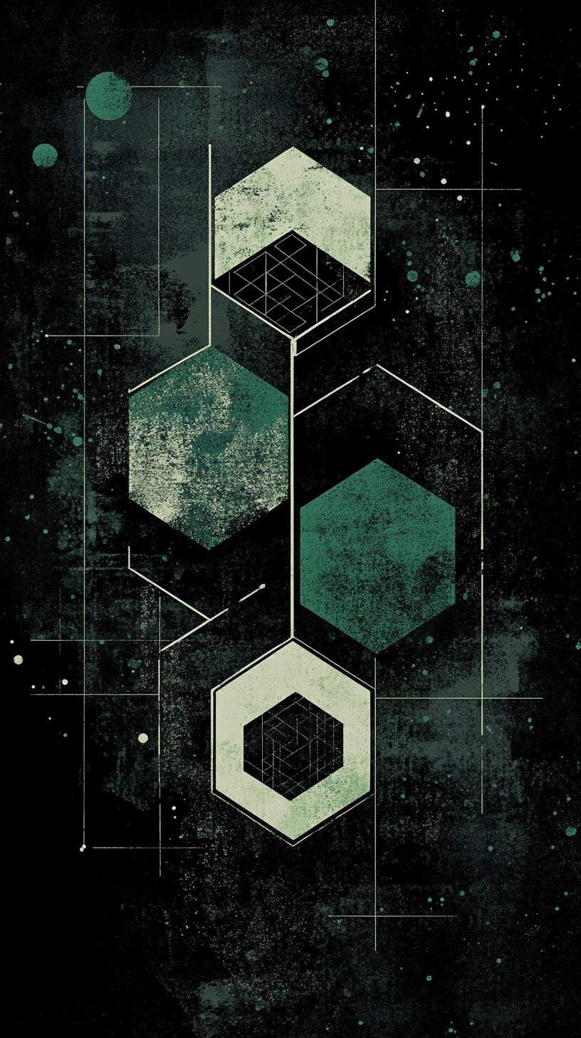 Stunning Dark Green Geometric HD Mobile Wallpaper