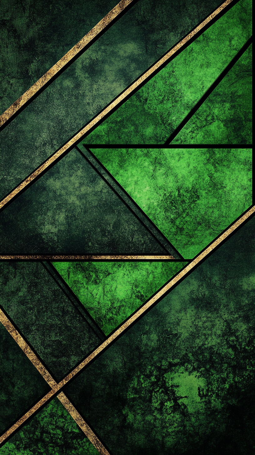 Dark Green Geometric Digital Background for Android Phones