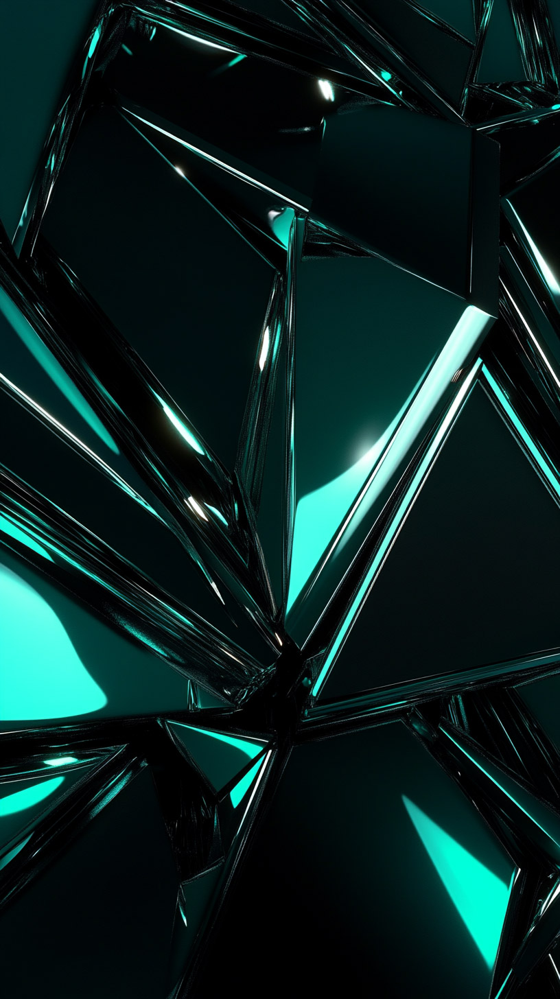 High-Resolution Dark Green Geometric Photo for Mobile