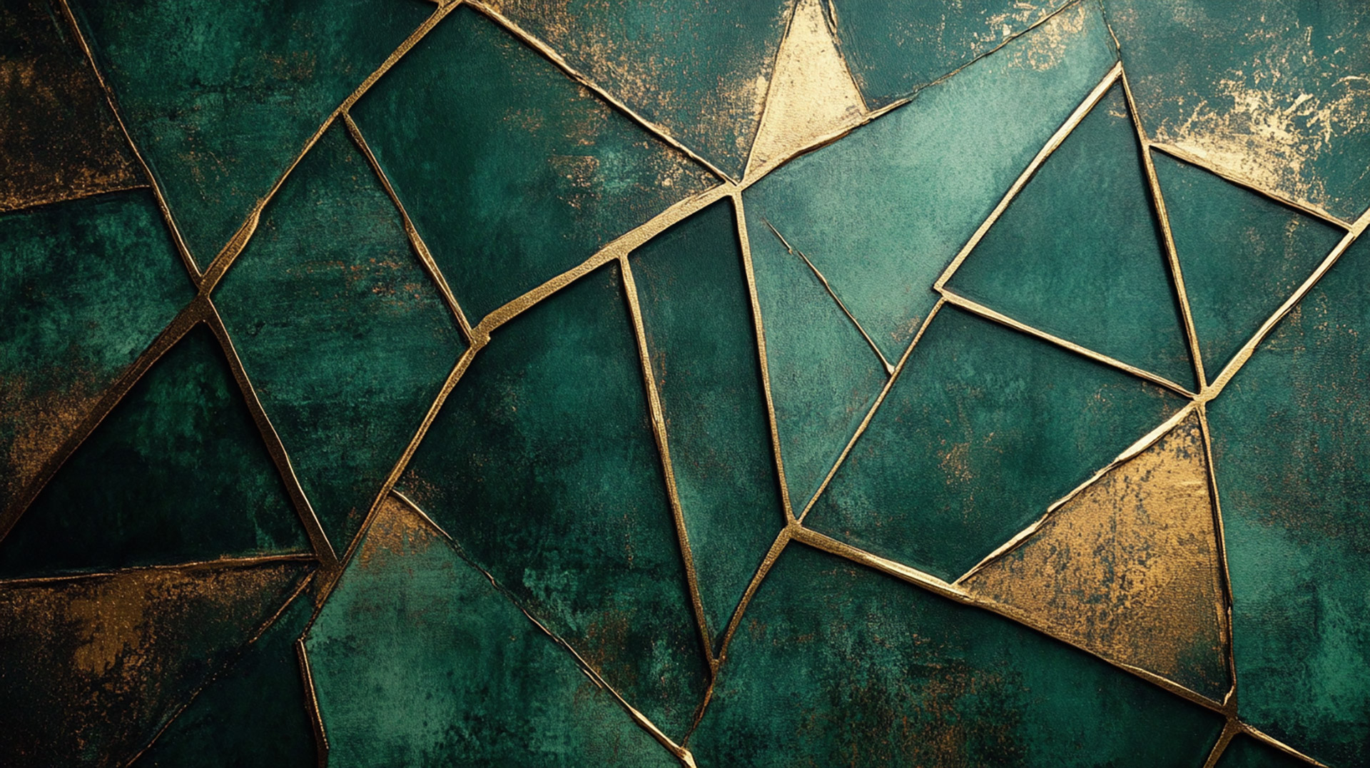 1920x1080 Dark Green Geometric Digital Background