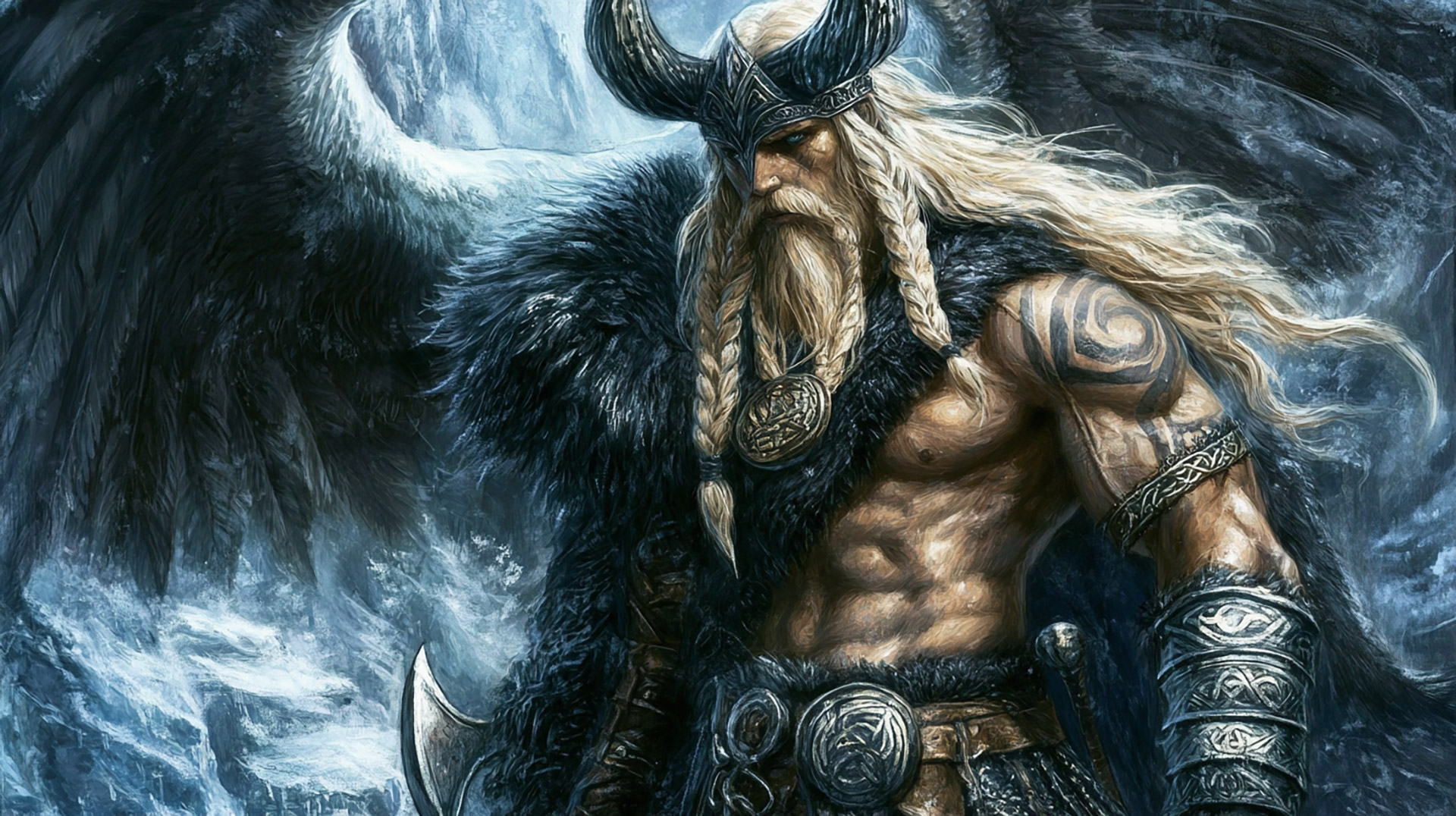 AI Wallpaper: Ultra HD Dark Norse Digital Background