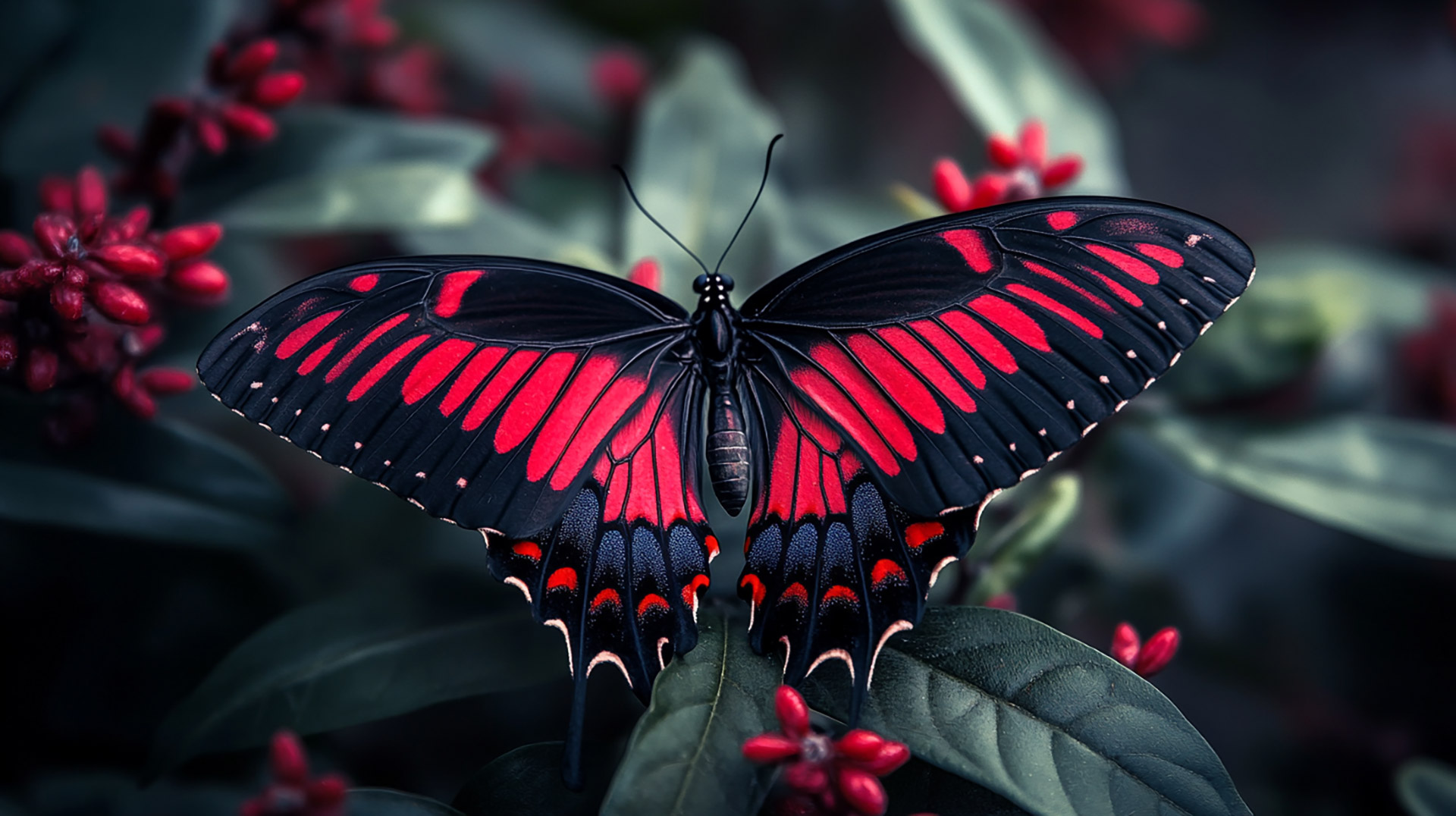 Digital Background: Dark Red Butterfly Images for PCs