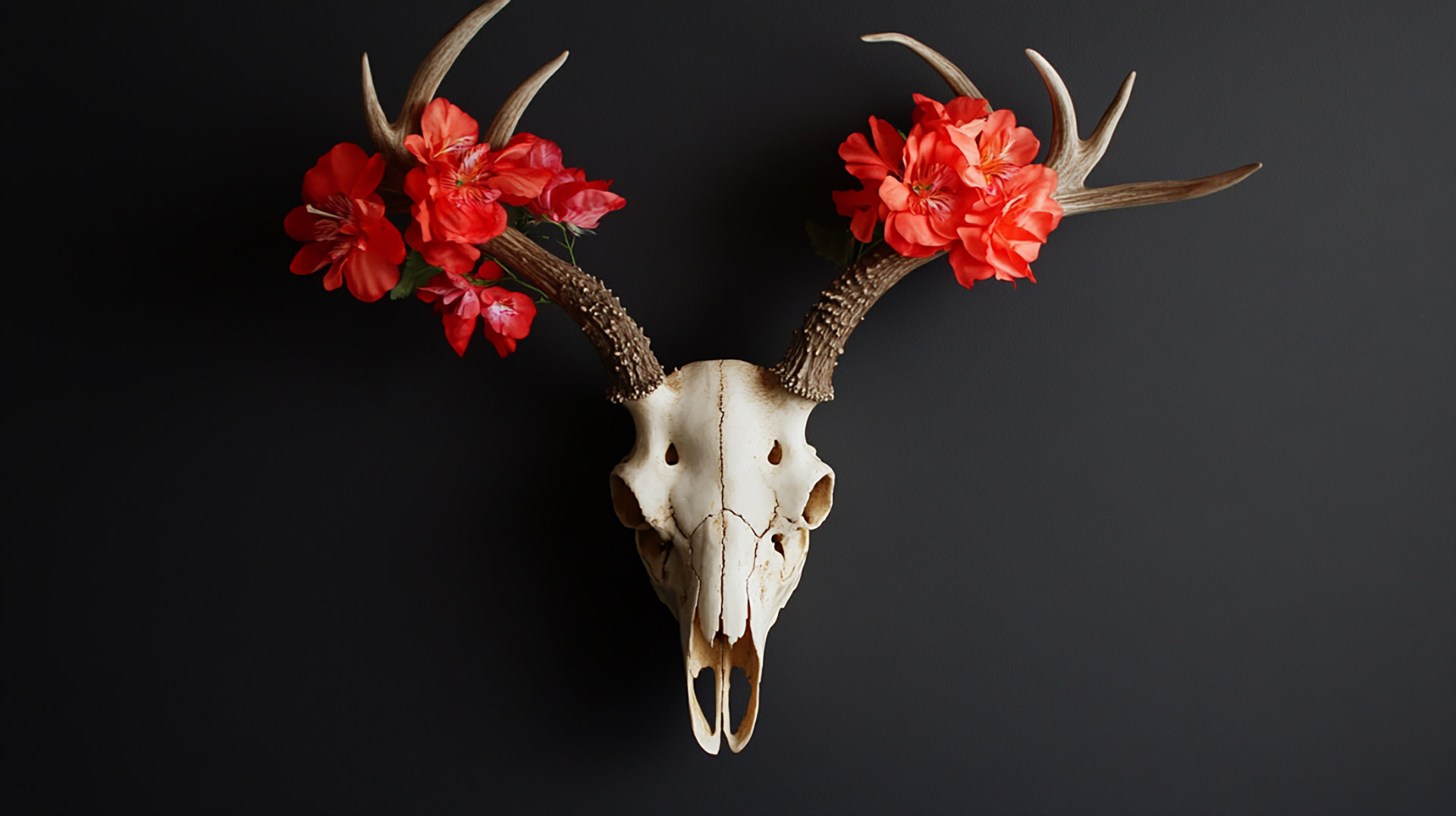 Pictures of Deer Skull with Floral Design for PC