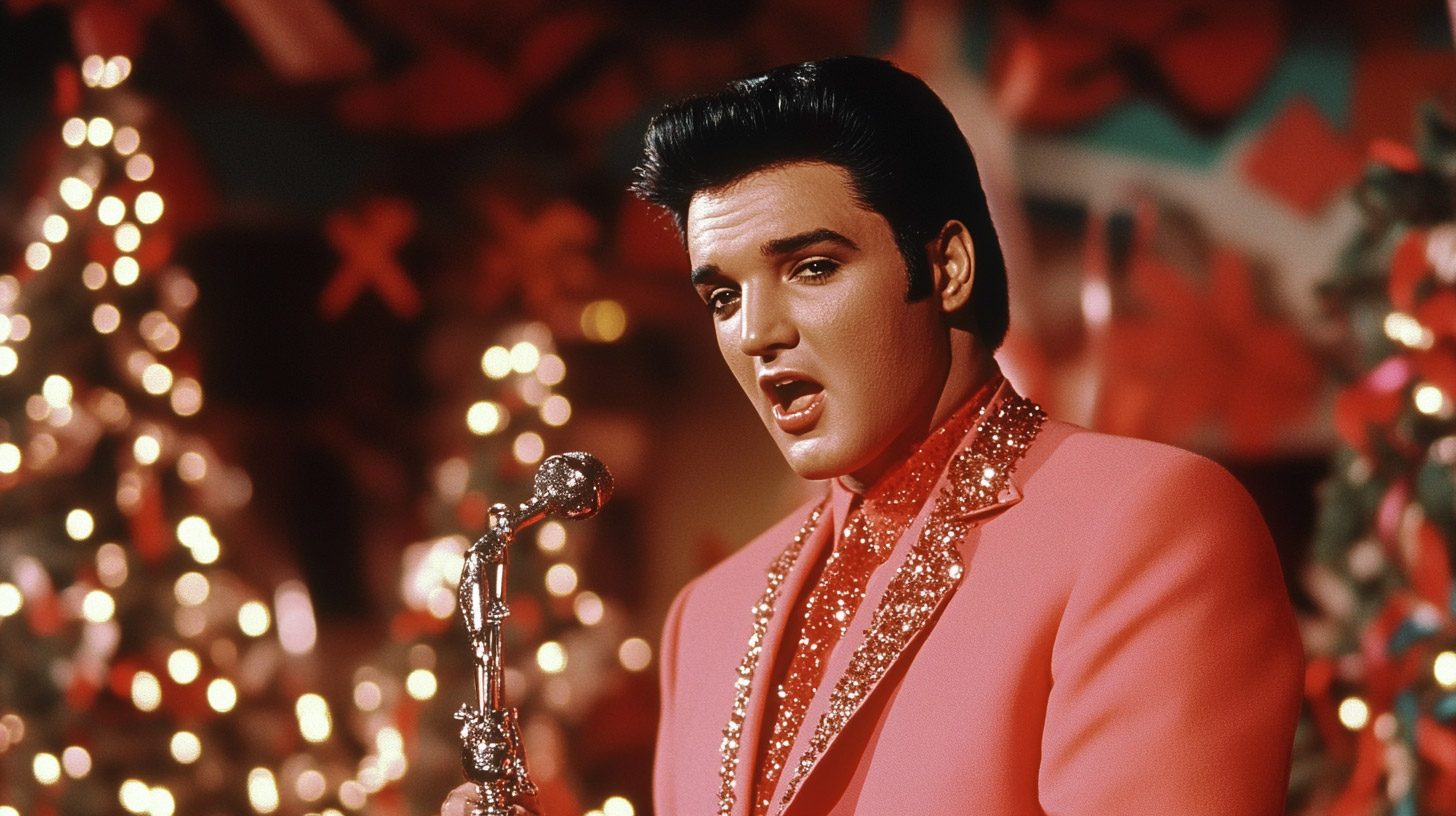 Celebrate Christmas with Elvis Presley Digital Background