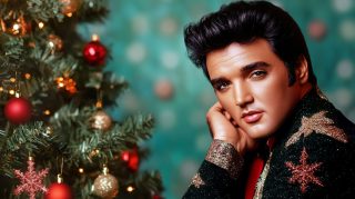 Free AI Wallpaper: Elvis Presley Holiday Edition