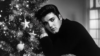 Festive 16:9 Desktop Background of Elvis Presley