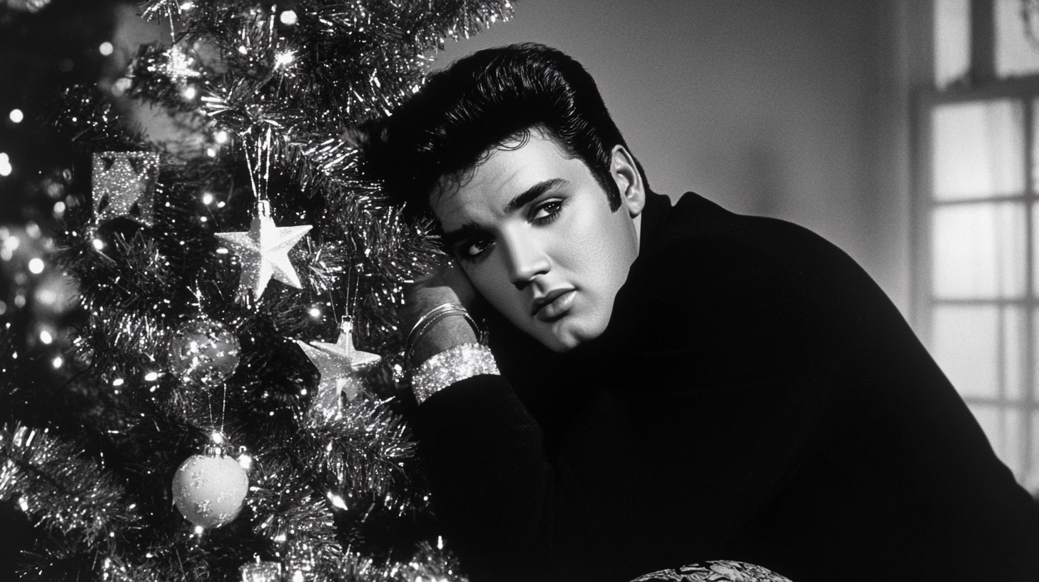 Festive 16:9 Desktop Background of Elvis Presley