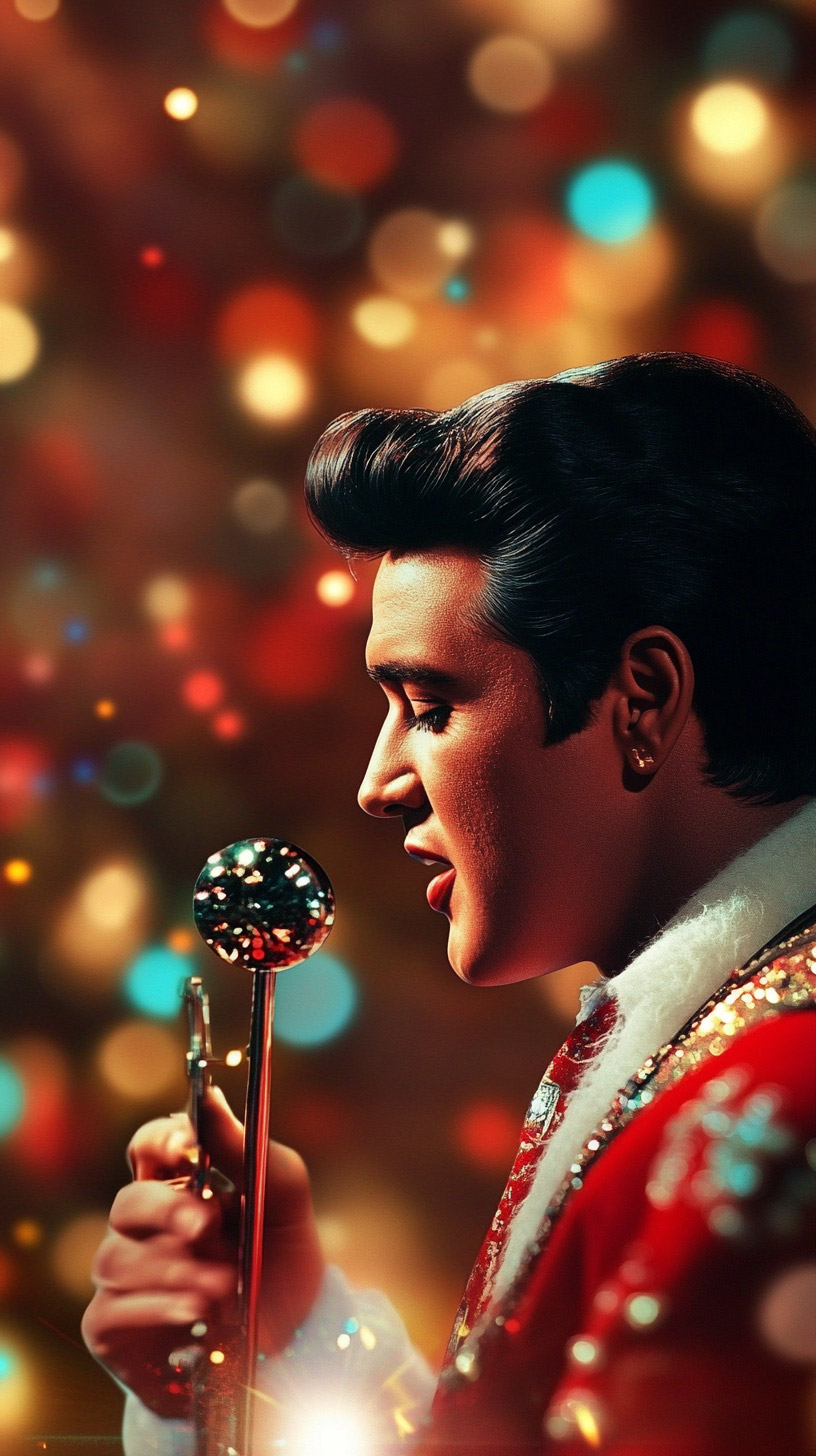 Vibrant Christmas Wallpapers Featuring Elvis Presley