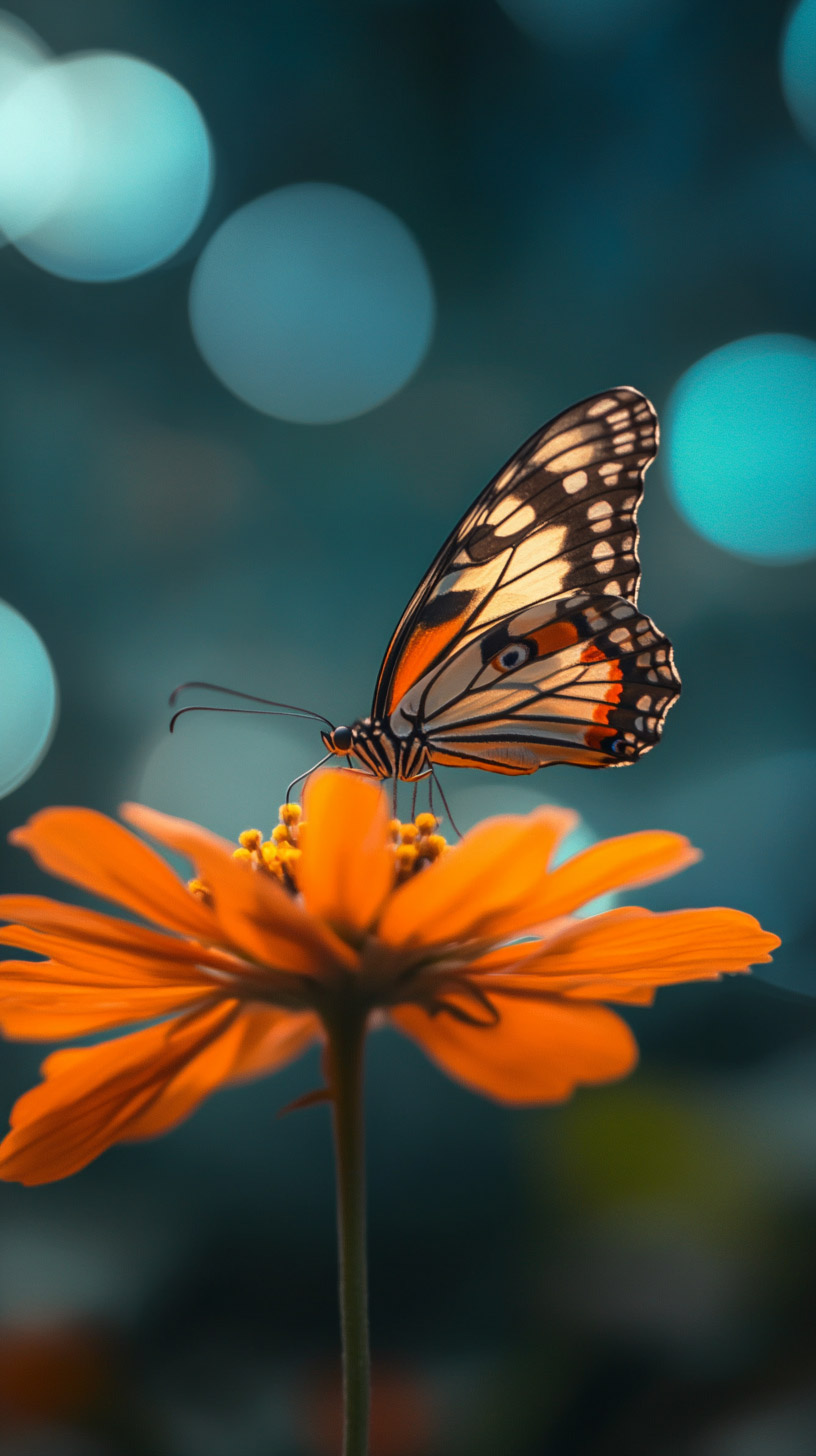 Stunning Flower and Butterfly HD Mobile Wallpaper