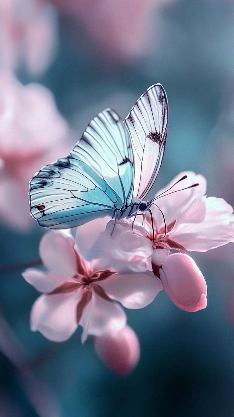 Download Free Flower and Butterfly Image for iPhone