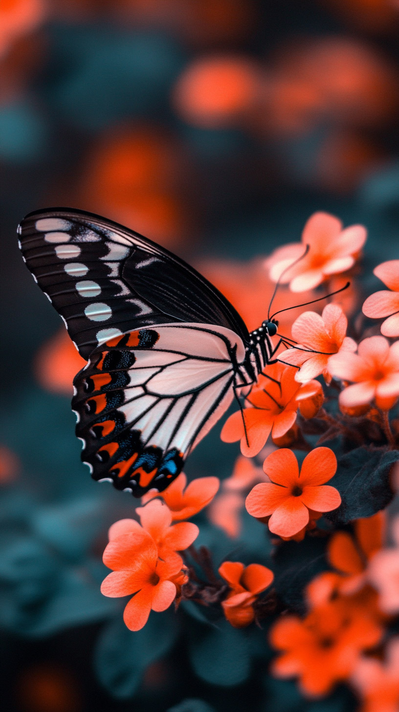 Beautiful Flower and Butterfly Mobile Background for Phones