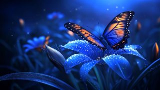 16:9 Aspect Ratio Flower and Butterfly Backgrounds