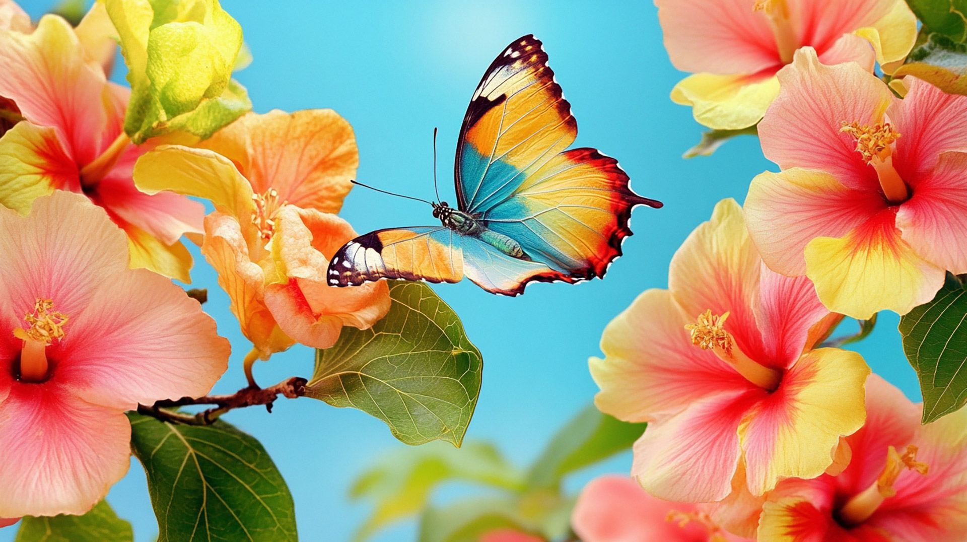 High-Quality Flower and Butterfly Desktop Wallpaper