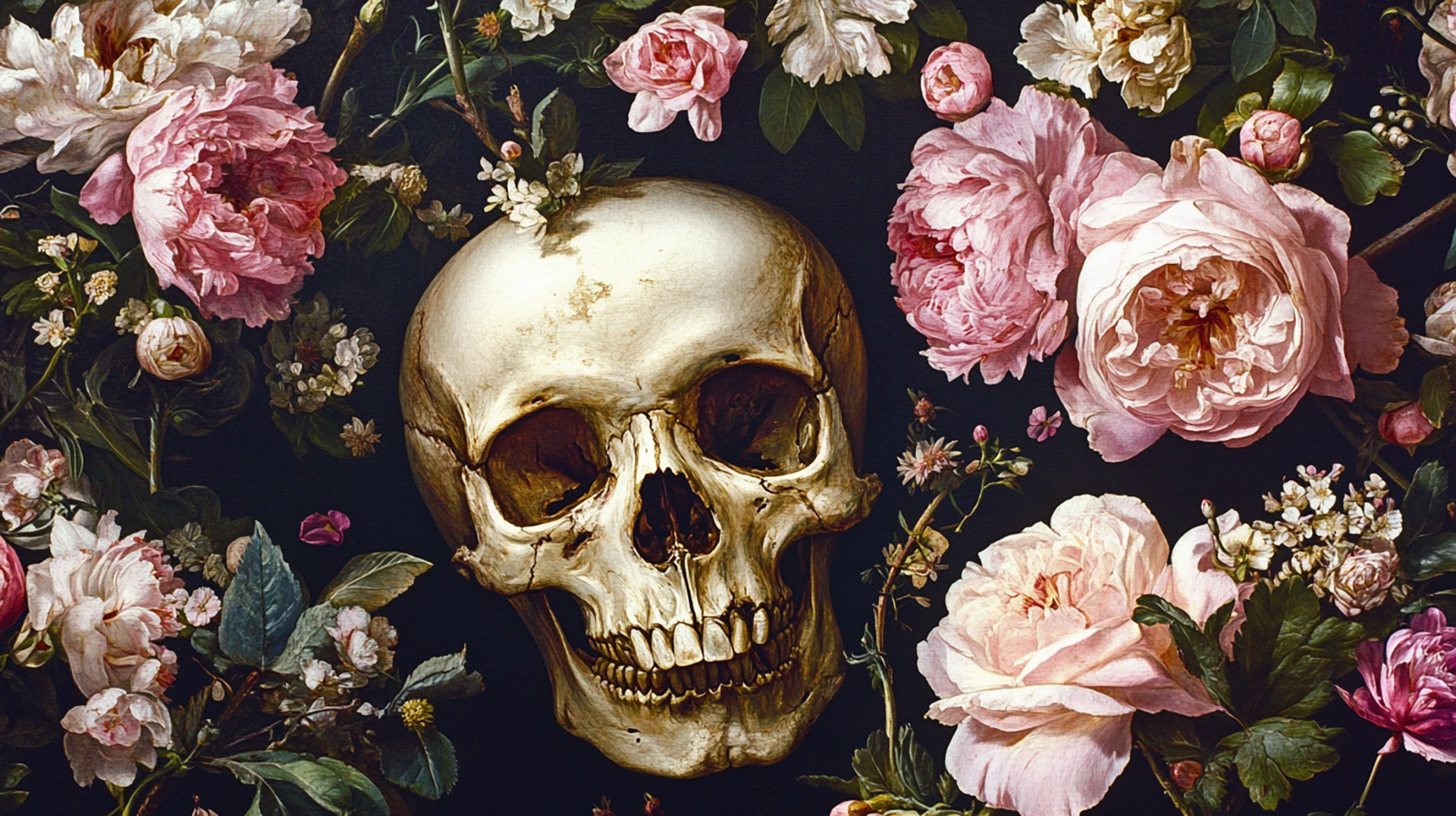 Stunning Flowers and Skulls HD Wallpaper Collection