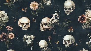 AI-Generated Flowers and Skulls Wallpapers in Ultra HD