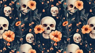 Ultra HD Flowers and Skulls PC Wallpapers for Free