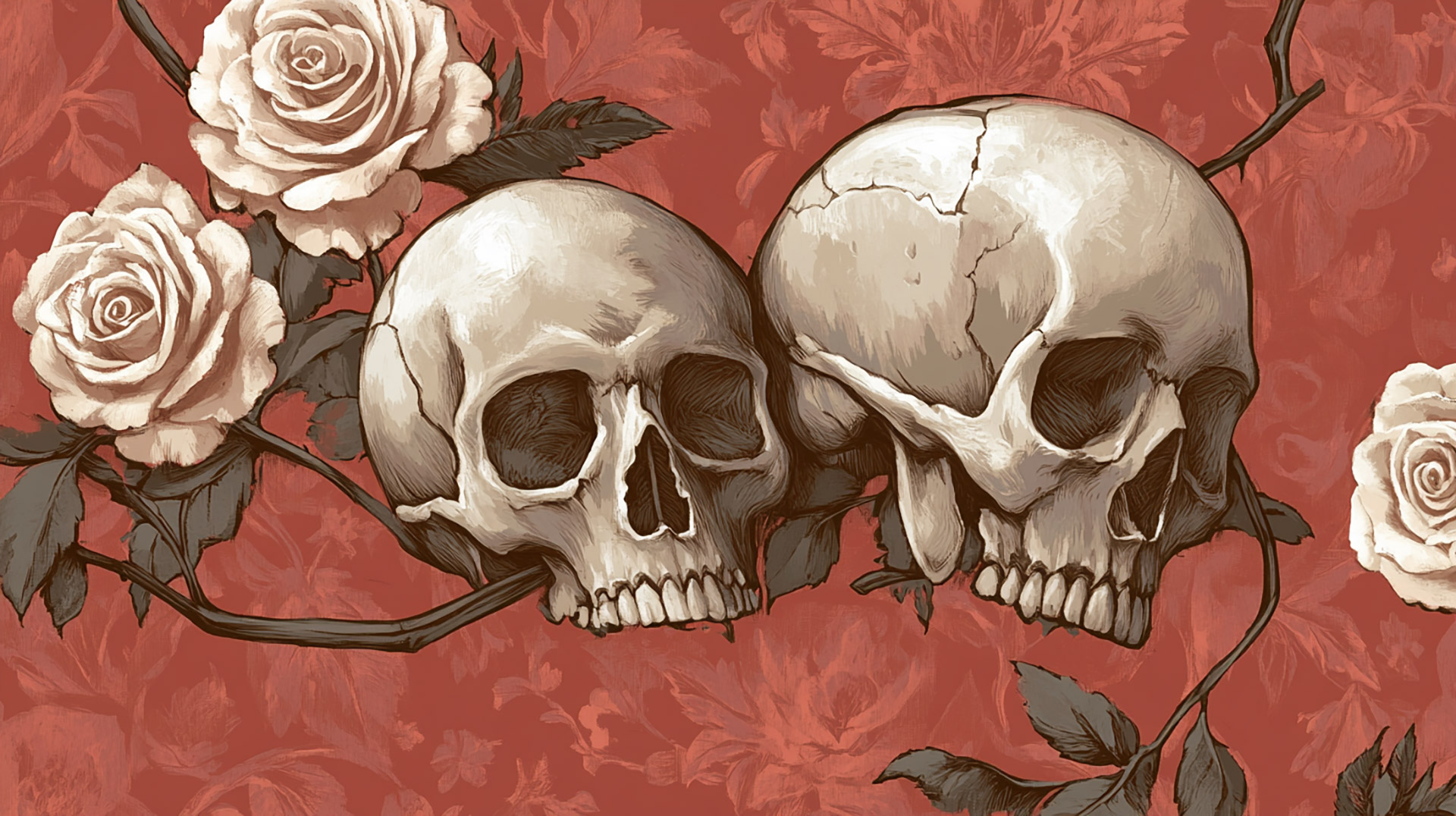 High-Quality Stock Photos of Flowers and Skulls