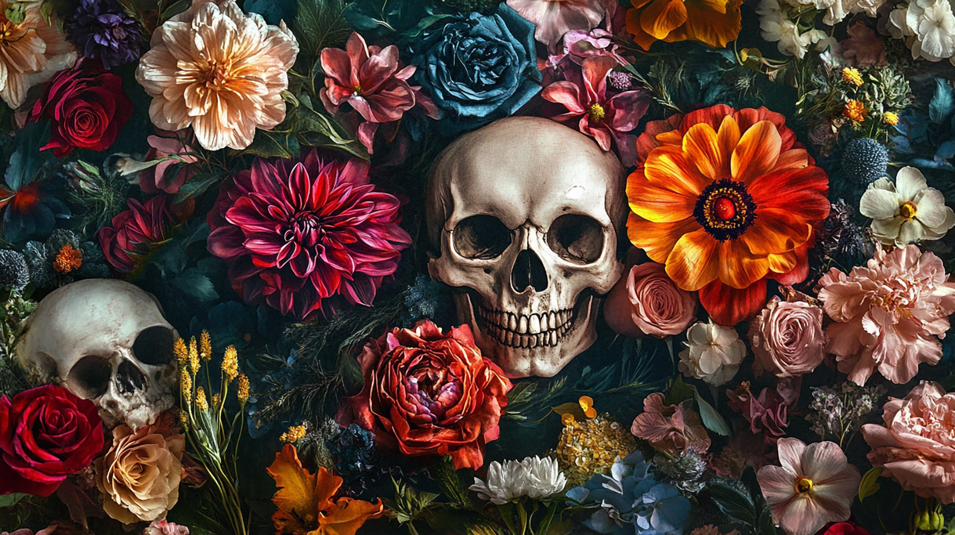 Explore Free Ultra HD Photoshop Flowers and Skulls