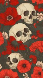 Vivid Flower and Skull Patterns for Android Mobile Devices