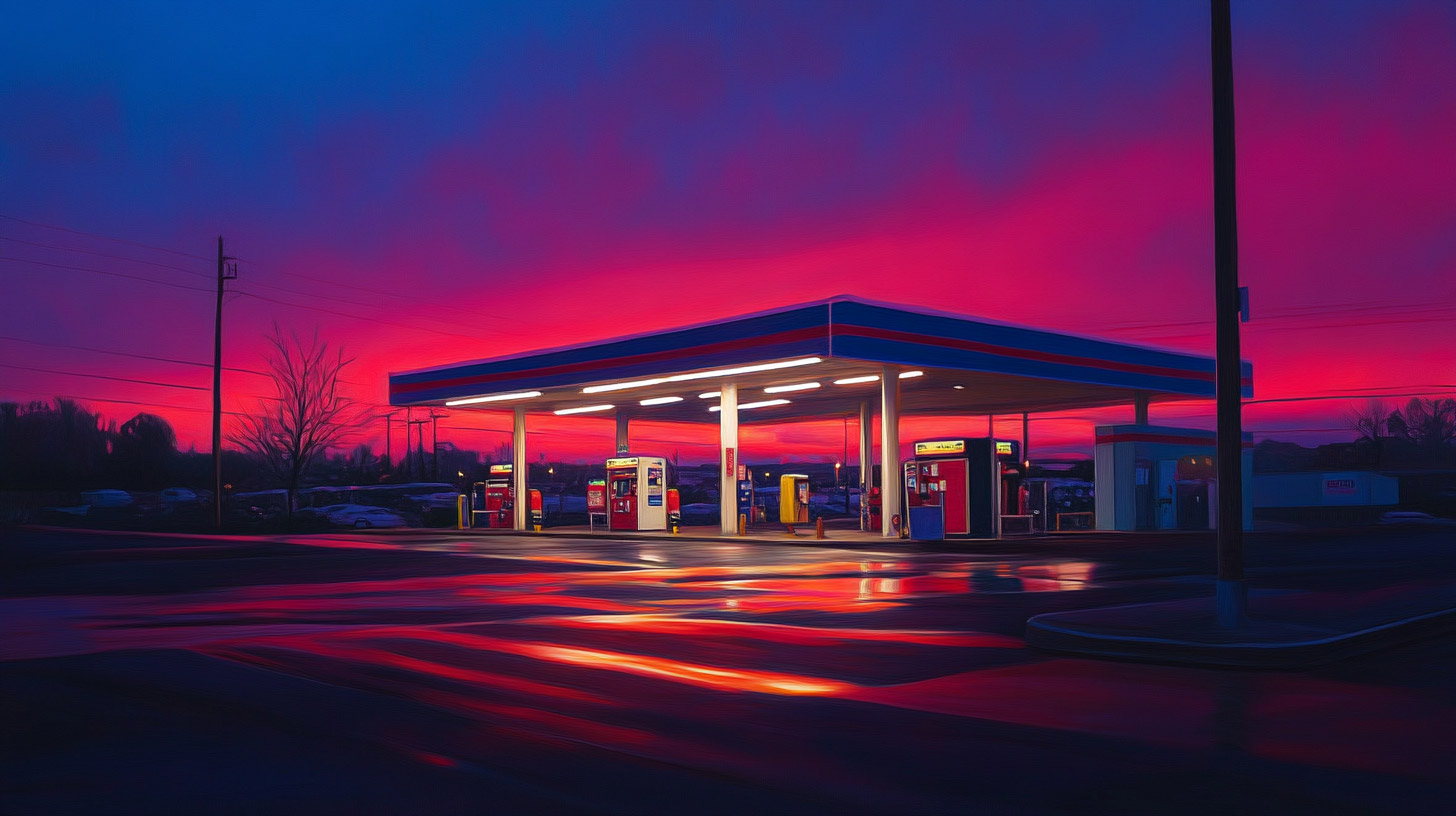 Gas Station Digital Background in Ultra HD Quality