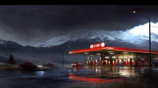 Impressive Digital Backgrounds of Gas Stations in HD