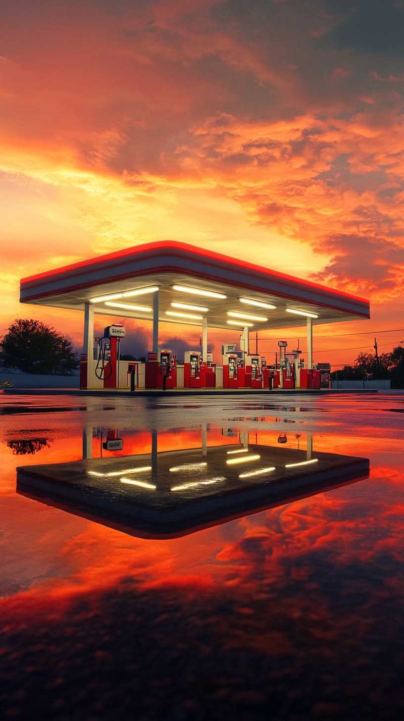 Transform Your iPhone with Gas Station Digital Backgrounds