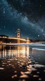 Nighttime Golden Gate Bridge Photo Download for Smartphones