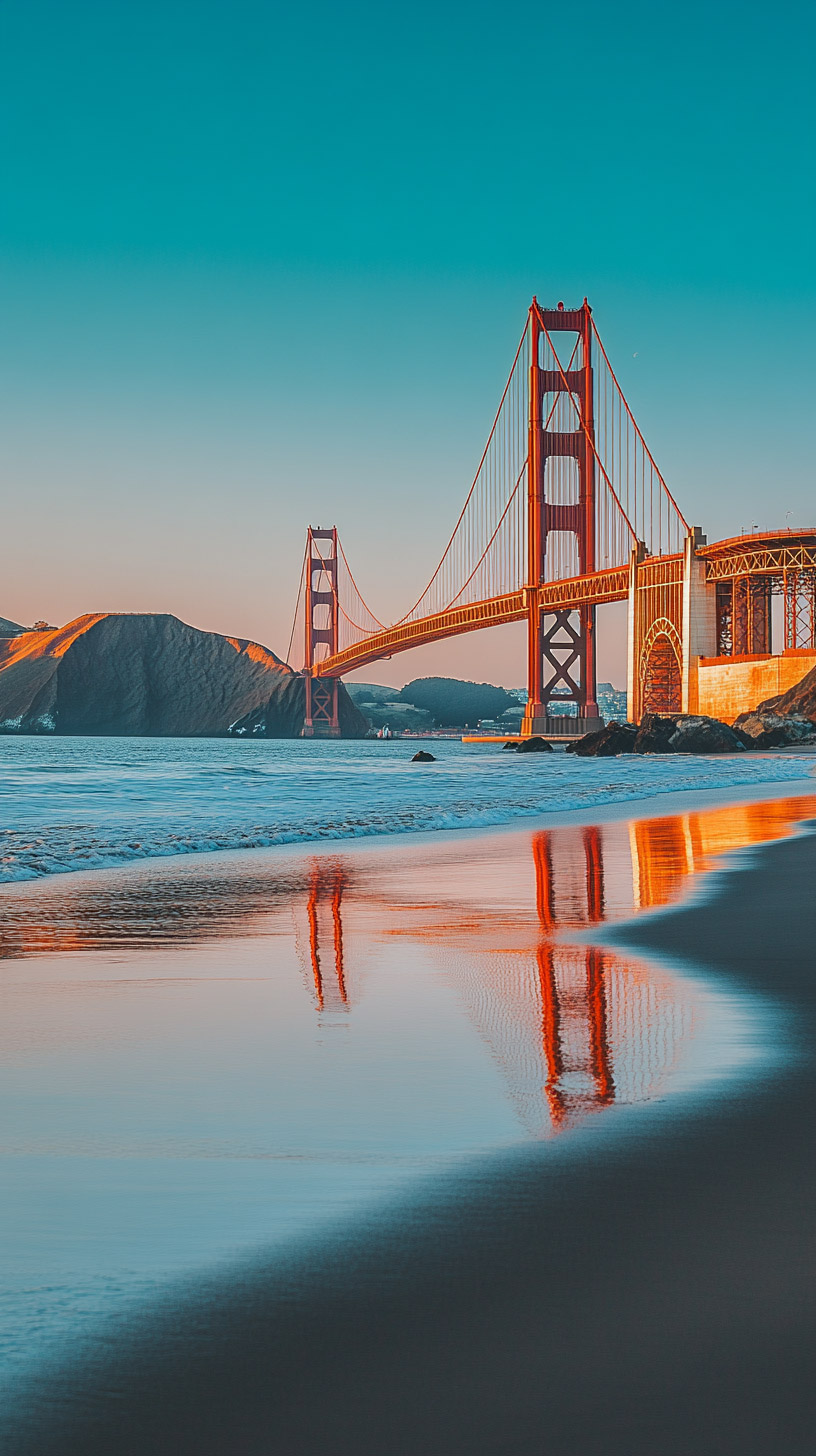 Beautiful Golden Gate Bridge Night Image for Your Mobile