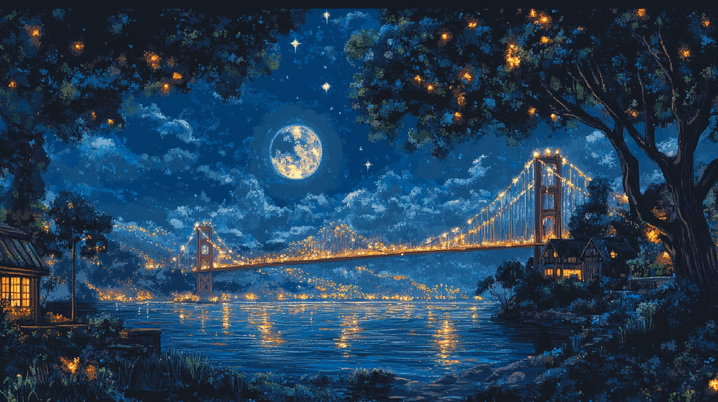 Golden Gate Bridge Night Scene Stock Photos Available