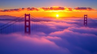 Cool PC Wallpapers Featuring Golden Gate Bridge in Fog