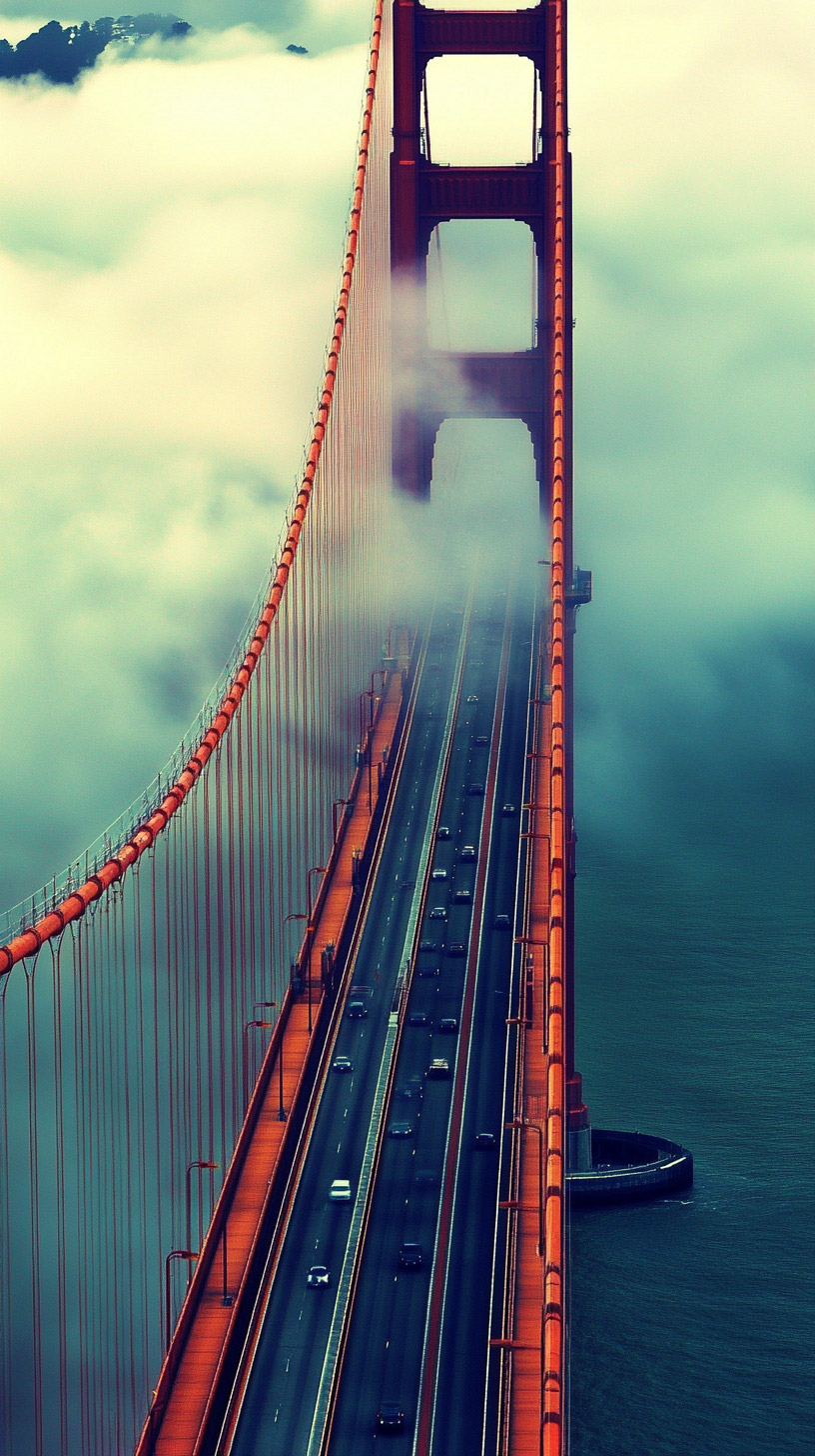 Golden Gate Bridge Fog HD Mobile Wallpaper for iPhone